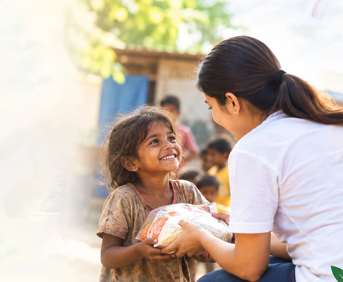 Anumay Foundation volunteers with members of the community